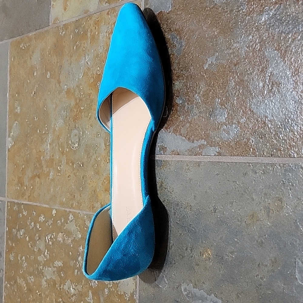 J. Crew | Suede d'Orsay Flats in Vivid Cerulean Ballet Office - Women's Size 8.5 - Picture 5 of 9